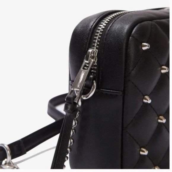 New Rebecca Minkoff Vegan Leather Studded Quilted Chain Crossbody Bag - Picture 4 of 6